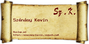 Szénásy Kevin névjegykártya