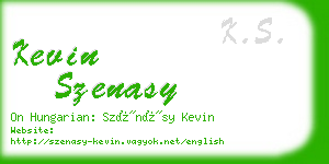 kevin szenasy business card